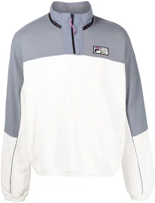 Logo-Patch Half-Zip Sweater