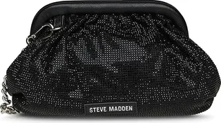 Steve Madden Nikki-R Rhinestone Pouch Crossbody (Black) Handbags