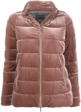 Velvet-Finish Puffer Jacket