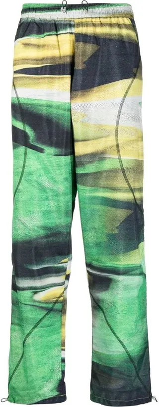Graphic-Print Straight Leg Trousers