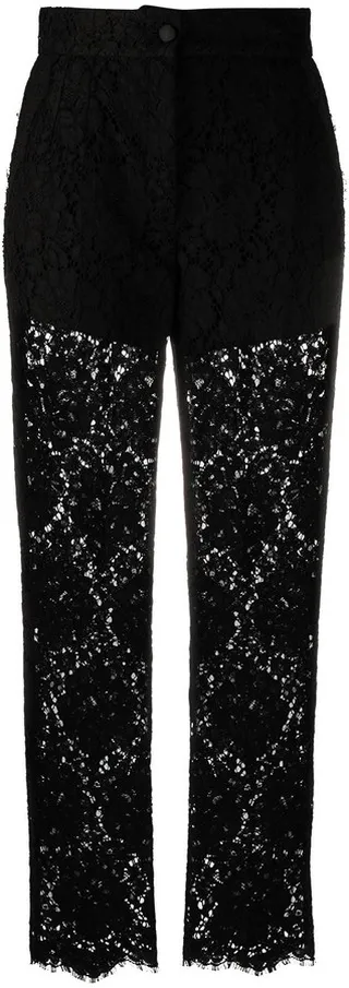 Embroidered Straight-Leg Trousers