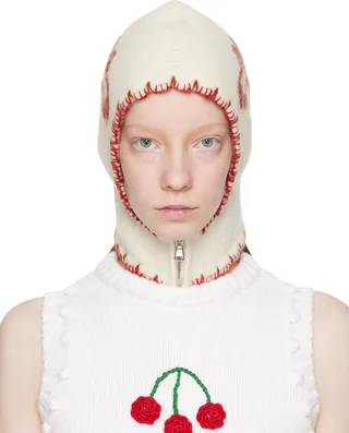Shrimps Off-White & Orange Ford Balaclava