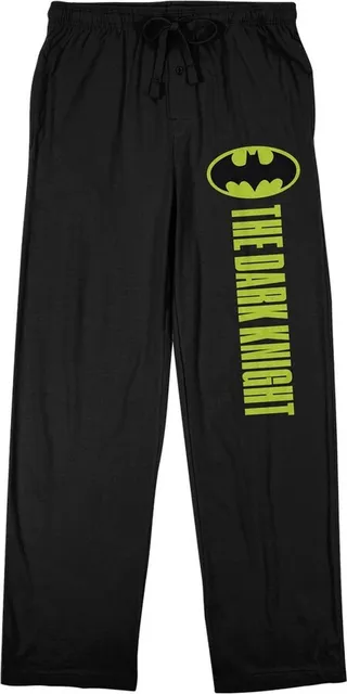 Batman The Dark Knight Movie Logo Men’s Black Drawstring Sleep Pants-XL