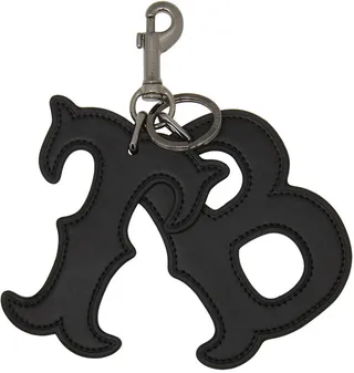 Burberry Black Two-Piece Leather Keychain