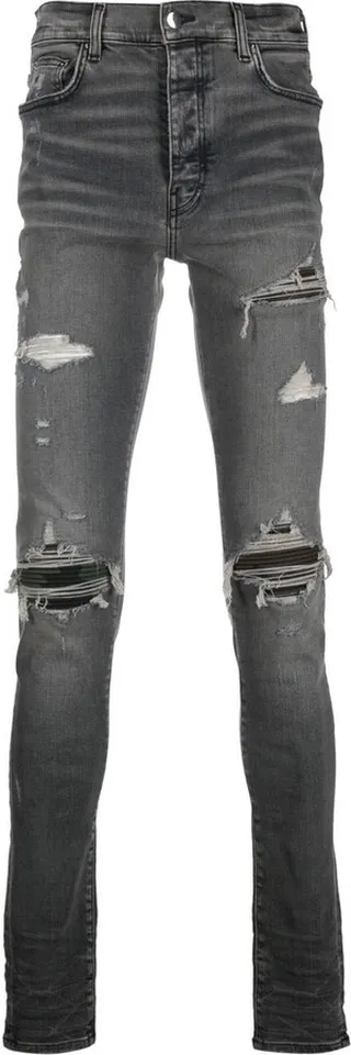 Distressed-Effect Slim-Fit Jeans
