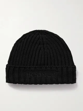 Conrad Logo-Embroidered Ribbed Virgin Wool-Blend Beanie