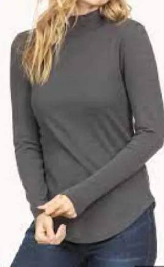 Turtleneck Top in Granite