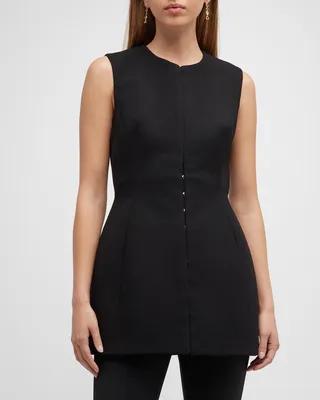 Sleeveless Wool A-Line Tunic