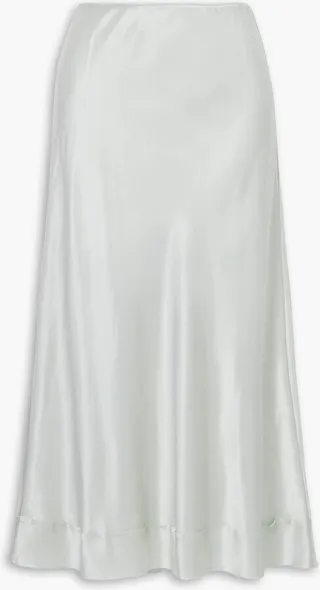 Stella silk-satin midi skirt