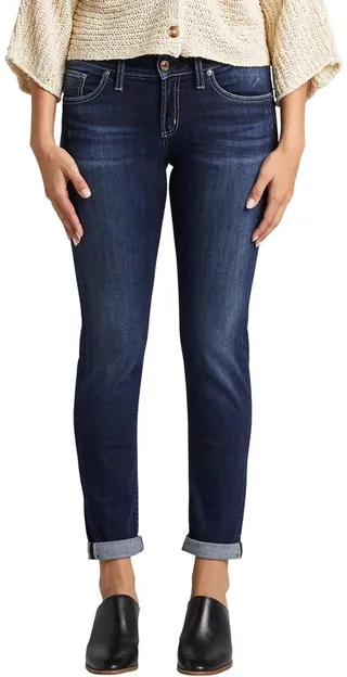 Boyfriend Mid Rise Slim Leg Jeans