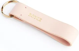 Royce New York Leather Loop Key Fob with Gold Hardware