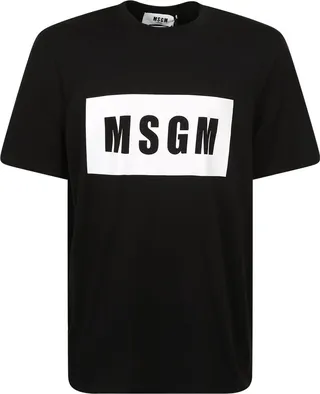 MSGM Logo Printed Crewneck T-Shirt