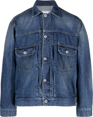 Button-Fastening Denim Jacket