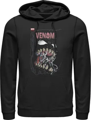 Men's Marvel Legacy Venom Teeth Pull Over Hoodie - Black - 2X Large
