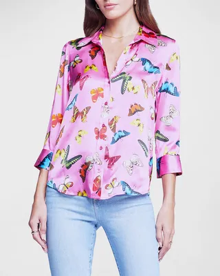 Dani Butterflies Silk Blouse