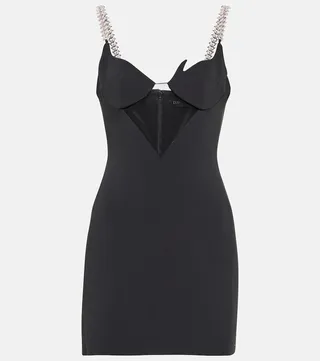 Mesh-panel embellished minidress