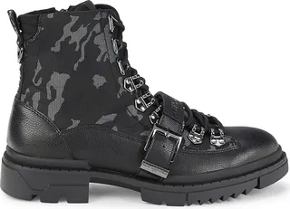 Camouflage Leather Combat Boots