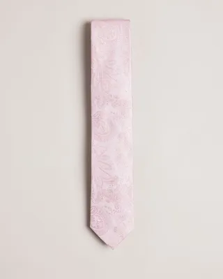 Paisley Silk Tie in Dusky Pink