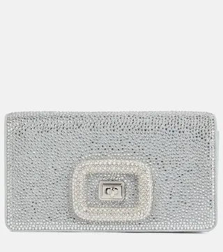 Viv' Choc embellished suede shoulder bag
