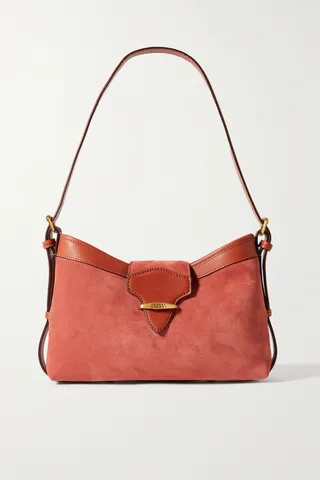 Isabel Marant - Botsy Leather-trimmed Suede Shoulder Bag - Orange
