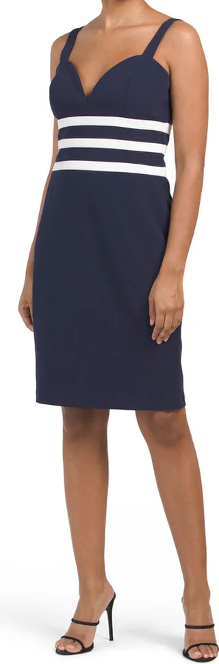 Color Block Sweetheart Cocktail Dress