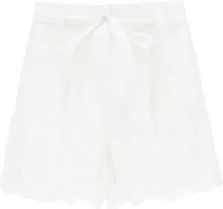 Self-Portrait Lattice Embroidered Shorts