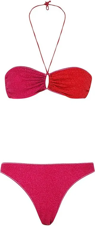 Oséree Two-Tone Halterneck Bikini Set