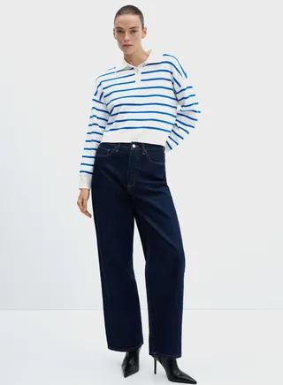 Polo Neck Striped Sweater