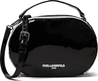 Karl Lagerfeld Paris Abrielle Crossbody (Black Patent) Handbags