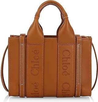 Mini Woody Leather Tote Bag