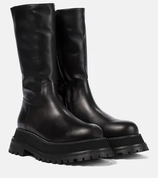 Leather boots
