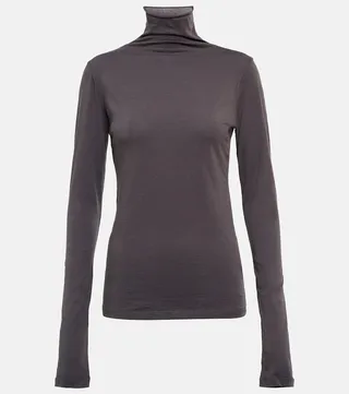 Talisia cotton-blend turtleneck top