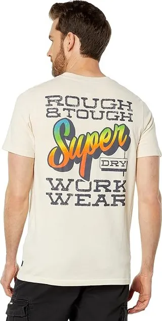 Superdry Vintage Sign Writer Tee (Oatmeal) Men's Clothing