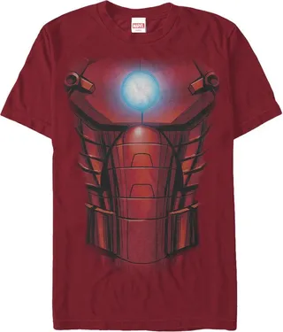 Men's Marvel Halloween Iron Man Arc Reactor Costume T-Shirt - Cardinal - Medium