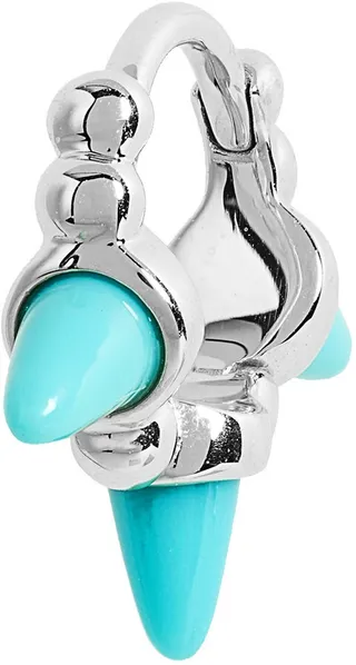 Turquoise Spike Single Ear Clicker