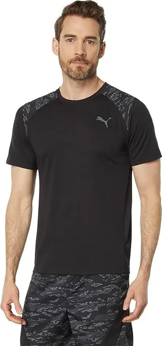PUMA Train Concept All Over Print Tee (Black) Men's Clothing