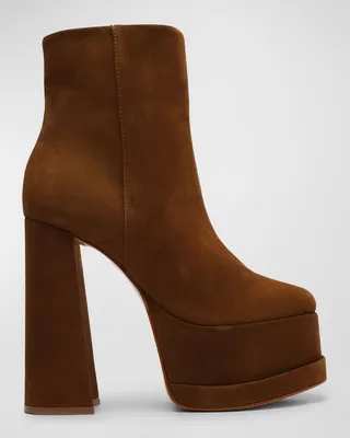 Selene Suede Platform Ankle Boots