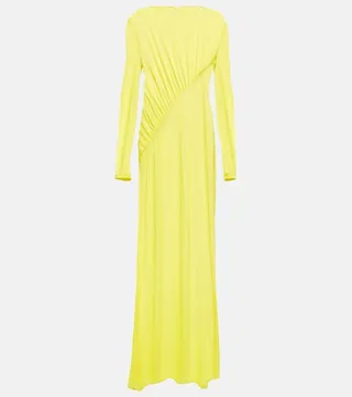 Ruched crepe gown