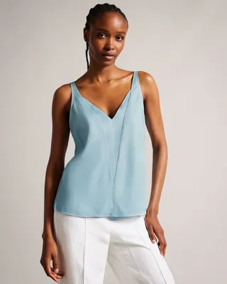 Double Layer Effect Cami in Sky Blue