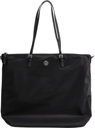 Tory Burch Logo Plaque Zipped Tote Bag