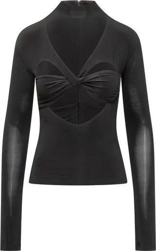 Ambush Heart Cut-Out Turtleneck Top