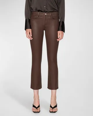 Le Crop Mini Boot-Cut Coated Jeans