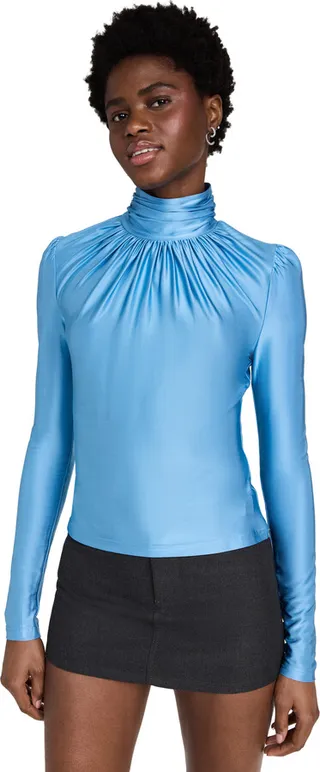 Paco Rabanne Ruched Turtleneck Top