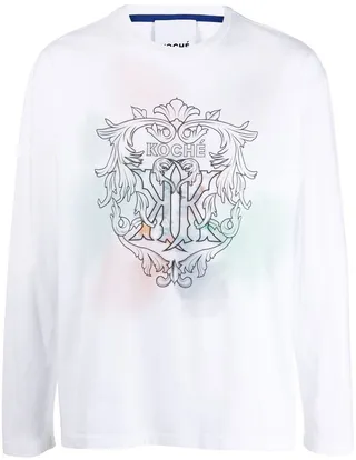 logo-print long-sleeved T-shirt