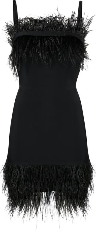 Feather-Trim Minidress
