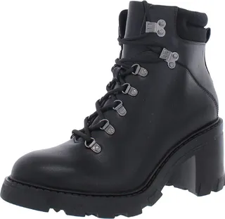 Tenzi Womens Faux Leather Ankle Combat & Lace-up Boots