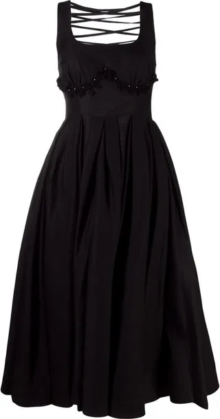 Lace-Up Midi Dress