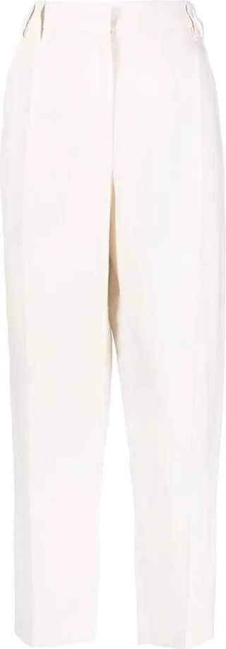 High-Waisted Straight-Leg Trousers