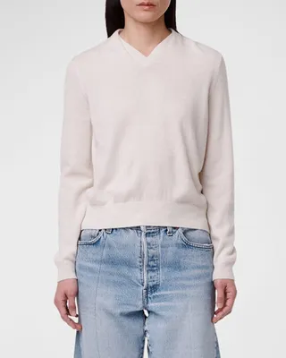 Cashmere-Blend Draped Neck Sweater