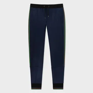 Men's Navy 'Sports Stripe' Slim-Fit Sweatpants